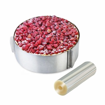 Vòng bánh bằng thép không gỉ có thể điều chỉnh - Vòng cổ mousse 5,5 x 394 inch với tấm acetate để nướng (6 đến 12 inch)
