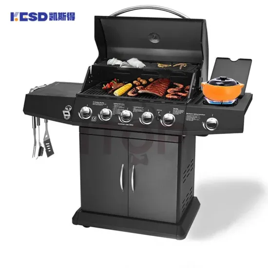 Outdoor Mobile BBQ Machine Camping Chicken Rotating Barbecue Propane Gas Grill