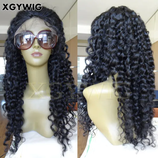 Affordable 8" to 26" Indian Virgin Remy Human Hair Deep Curly Lace Front Wigs for African American Customers