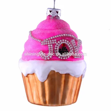 cupcake ornament with DIY stickers glass hangers of JOY