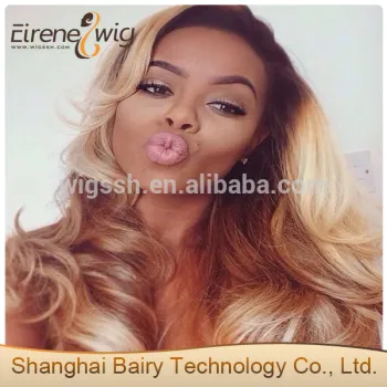 Eirene Factory Price New Fashion Human Hair Ombre Blonde Full Lace Wig
