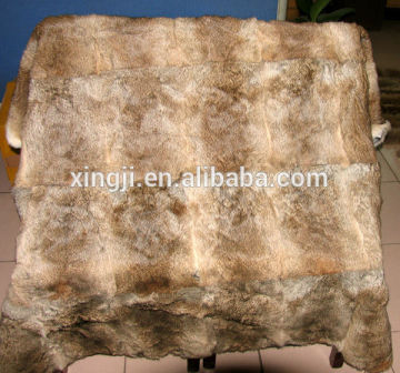 Chinese natural brown color good quality hare rabbit fur blanket