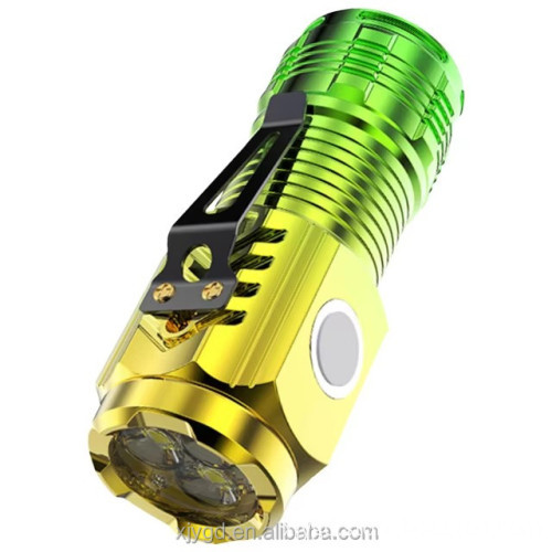 3LED Mini Rechargeable Flashlight - Waterproof EDC Torch with Pen Clip and Tail Magnet