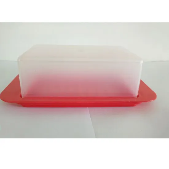 Customized/red /clear promotional reusable plastic butter dish with cover