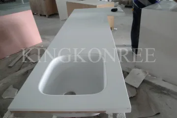 Oem 12mm Thickness Artificial Pure White Quartz Stone Countertops Solid Surface Worktop