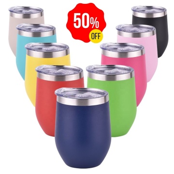 BPA-frei 12 Unzen. Stammloser Reisen Becher - Isolierter Edelstahlkaffee/Weinthermos