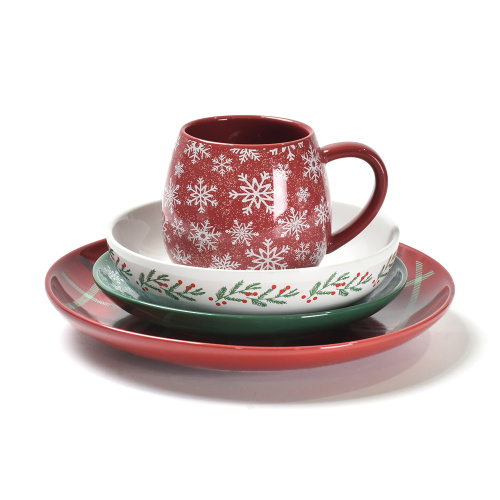 Christmas decoration Stripes Ceramic Dinnerware