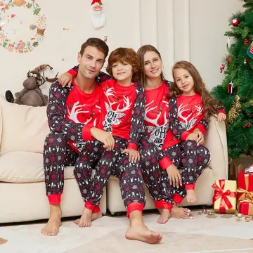 Elf-Themed Christmas Pajamas - Family Matching Toddler, Women, Men, and Couples Xmas PJs