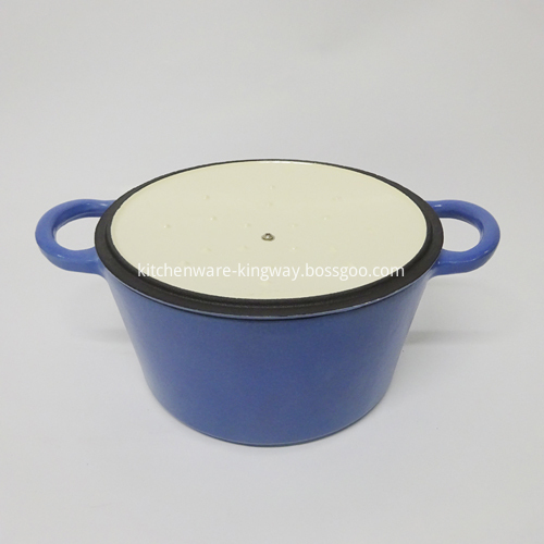 Blue cast iron casserole