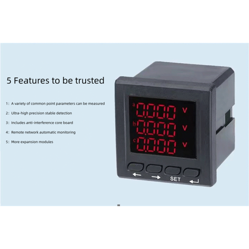 Alarm communication three-phase liquid crystal ammeter