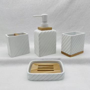 White square bathroom set resin bottle customization