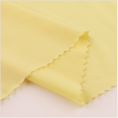 Breathable Yellow Ice Silk Polyester Knitted Garment Fabrics