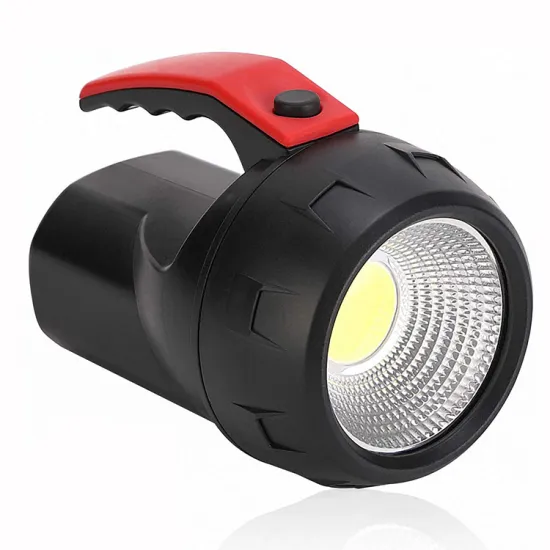 Outstanding Outdoor LED COB Handheld Flashlight with 6V Battery and Super Bright Searchlight