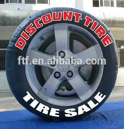 Promotional giant inflatable tire for commerce advertising
