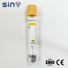 Tube de collecte de sang à capuchon jaune de 10 ml avec gel