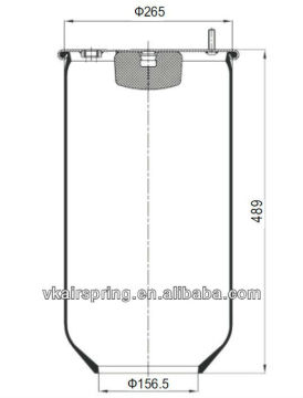DAF 0067452 811M16 Rubber air shock absorber/ DAF air ride suspension system air spring without piston