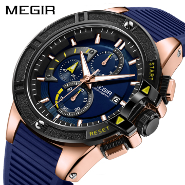 Men's Megir 2095 Silicone Chronograph Quartz Watch
