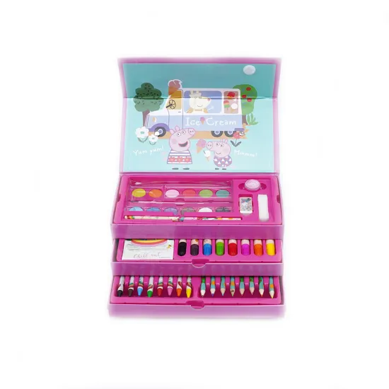  Cheap Price Cardboard Drawer Box Art Stationery Set with Markers, Color Pencils, and Crayons for Children