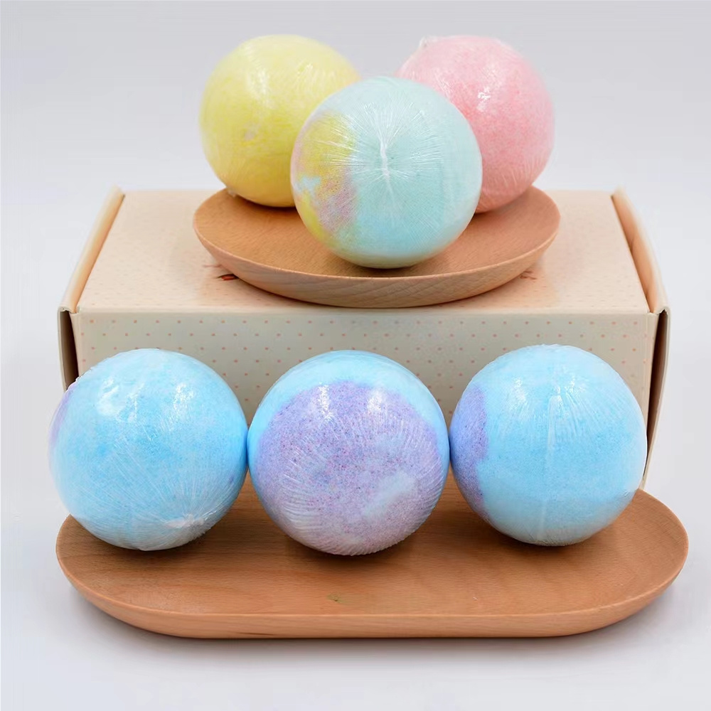 ensemble de cadeaux de bombes de bain sels de bain bio coloré