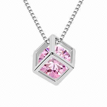 Square zircon necklace, mixed orders are welcome, eco-friendly