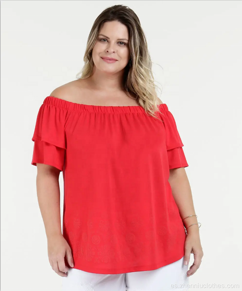 Blusa de moda con hombros descubiertos y tallas grandes para mujer OEM