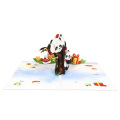 Biglietto pop-up con panda natalizio 3D
