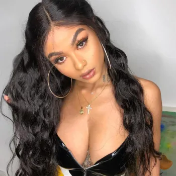 MegaLook 30 Inch 32Inch Indian Virgin Human Hair Wigs,Brazilian Peruvian Body Wave 4X4 Cuticle Aligned 3 Part Lace Closure Wig