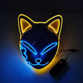 Máscara de cosplay de zorro japonés brillante LED