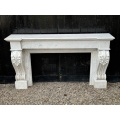 Napoleon III Style White Marble Fireplace Mantel