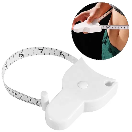 Fitness Accurate Body Fat Caliper Measuring Body Tape Ruler Measure Tape Measure Body Fat Caliper 150cm/ 60 Inch for Arm/ Chest