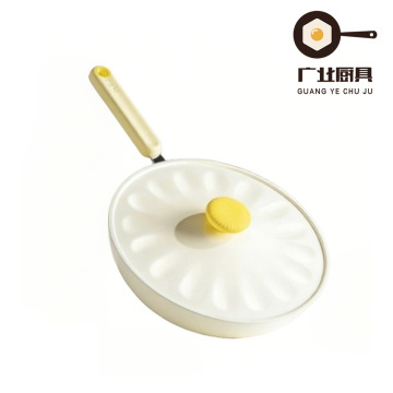 Молочно-белая сковорода с ромбовидным узором премиум-класса