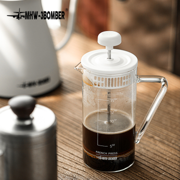 Customized 15 oz French Press Coffee Maker - Clear, Cold Brew, Heat Resistant, Durable, Portable for Camping & Travel