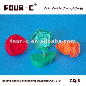 Vegetables plastic plunger cookie cutter set of 4 christmas theme products
