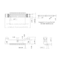 1,27 mm (0,050 &quot;) Pitch Double Latch Ejecteur Ejecteur Type DIP 90 °