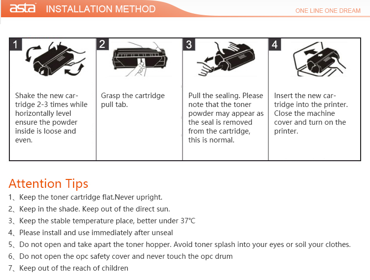 ASTA Toner Cartridge installation