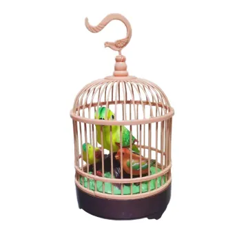 Wholesale High Quality Plastic Simulation Voice Control Bird Cage Toy for Children