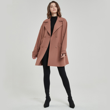 Belted Double Breasted Midi Trench Coat Women