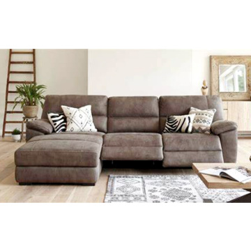 Merek Baru Kustom Modern L Bentuk 3 Seater Settee Kulit Berdasarkan Modular Couch Sectional Recliner Sofa Set