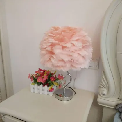 Elegant Goose Feather Heart Wing Desk Lamp