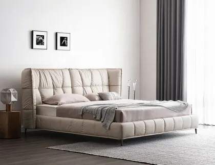 Luxury Modern Leather Upholstered Double Bed