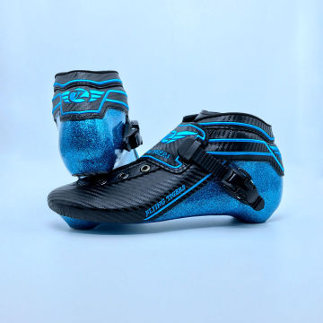 Professional Sky Blue Carbon Fiber Roller Inline Speed Skate Boots: High-Quality Performance Gear