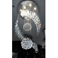 Decorazione delle scale Vendita calda Lustre soggiorno ad alto squisito lampadario di cristallo a LED curvo