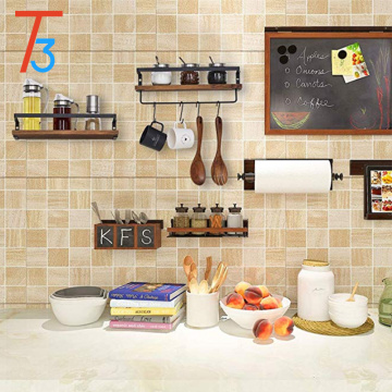 Rustic Kitchen Wood Wall Mounted Shelf Organizer