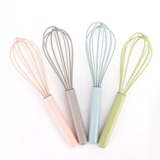Custom Logo Plastic Nylon Hand Whisk Egg Beater and Cake Mixer Whisks for Blending and Mixing