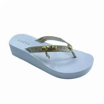 Ladies Slipper with Lamy Upper with Pendant Decoration and Super Soft EVA Outsole