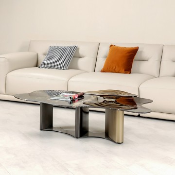 Exquisite Modern Italian Black Natural Stone Coffee Table