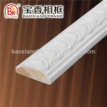 Lanxi Baoxiang Moulding Factory 9062W 6*2.3cm White Wood Decorative Moulding