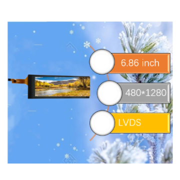6.86 Inch TFT LCD 480x1280 Resolution Display with LVDS Interface and Capacitive Touch Panel