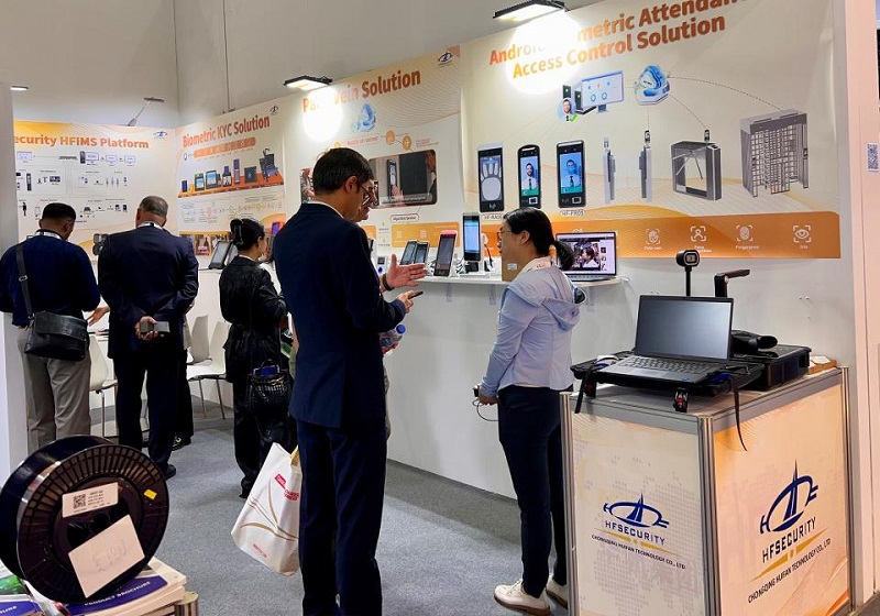 HFSECURITY showcased its multimodal biometric case at GITEX 2025 in Dubai