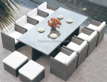 Large Rattan Garden Table and Chairs Set for 12 - AA3003